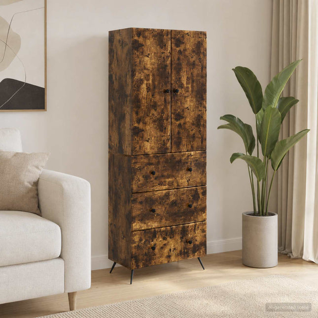 Skåpset 2 st 66 x 34,5 x 90 cm Konstruerat trä Rökt ek