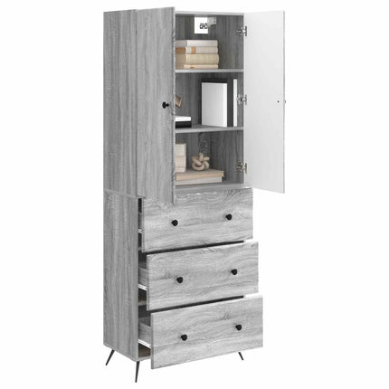 Skåpset 2 pcs Grå Sonoma 66 x 34,5 x 90 cm Konstruerat trä