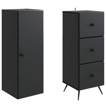 Skåpset 2 pcs Svart 34,5 x 34,5 x 90 cm Konstruerat trä