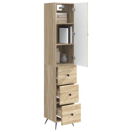 Skåpset 2 pcs Sonoma-ek 34,5 x 34,5 x 90 cm Konstruerat trä