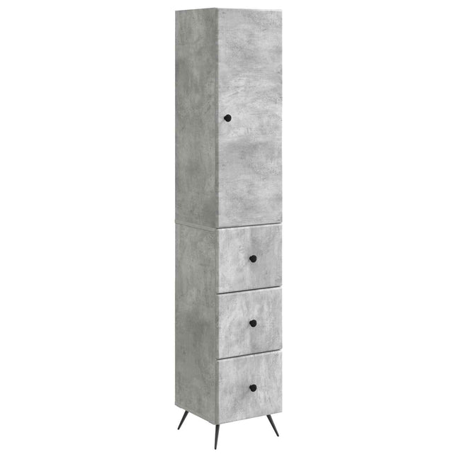 Skåpset 2 st 34,5 x 34,5 x 90 cm Konstruerat trä Betonggrå