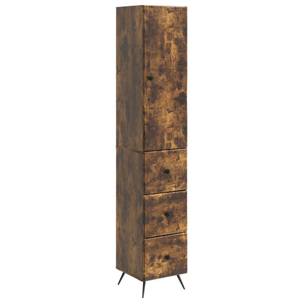 Skåpset 2 pcs Rökt ek 34,5 x 34,5 x 90 cm Konstruerat trä