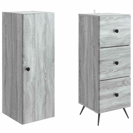 Skåpset 2 pcs Grå Sonoma 34,5 x 34,5 x 90 cm Konstruerat trä