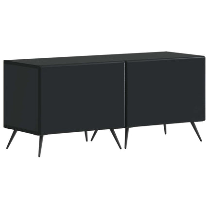 5-delars LED TV-bänk Svart Konstruerat trä