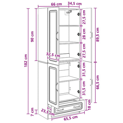 Skåpset 2 pcs Sonoma-ek Konstruerat trä
