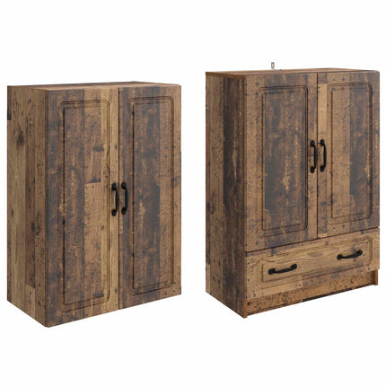 Skåpset 2 pcs Gammalt trä Konstruerat trä