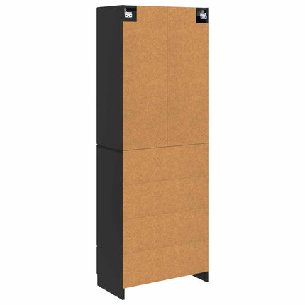 Skåpset 2 pcs Svart 66 x 34,5 x 87 cm Konstruerat trä