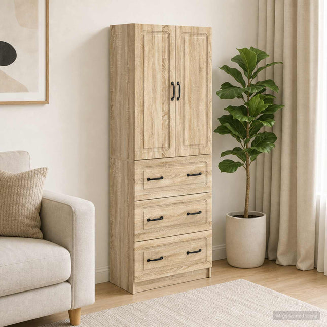 Skåpset 2 st 66 x 34,5 x 87 cm Konstruerat trä Sonoma-ek