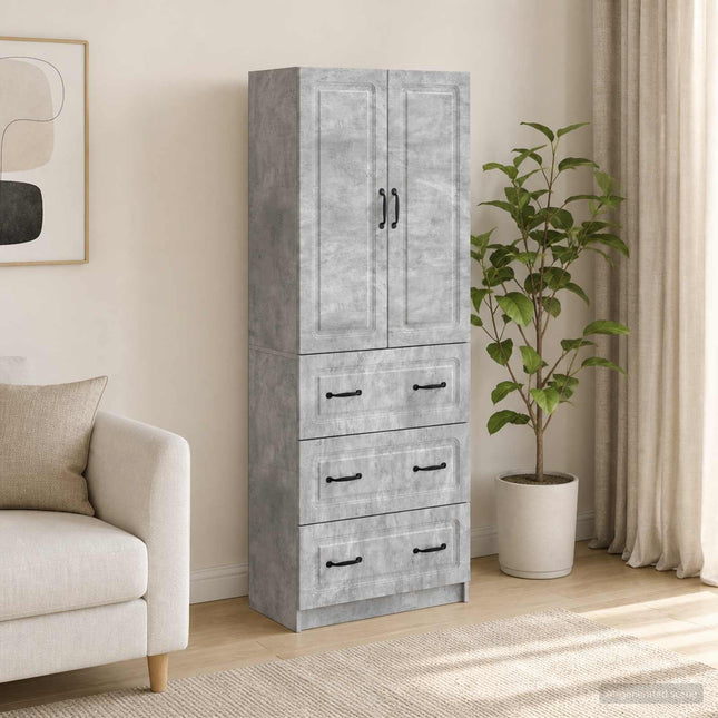Skåpset 2 st 66 x 34,5 x 87 cm Konstruerat trä Betonggrå