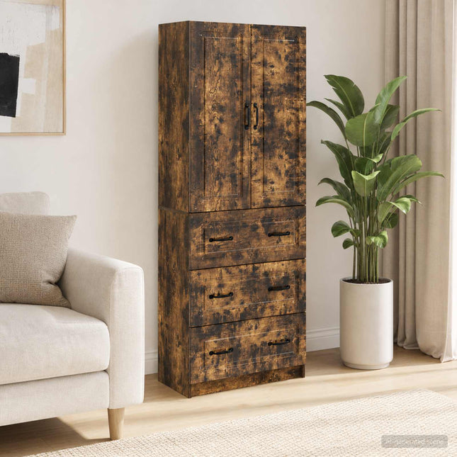 Skåpset 2 st 66 x 34,5 x 87 cm Konstruerat trä Rökt ek