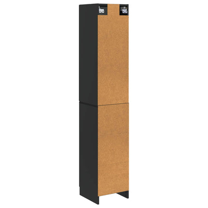 Skåpset 2 pcs Svart 33 x 34,5 x 87 cm Konstruerat trä