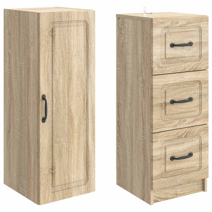 Skåpset 2 pcs Sonoma-ek 33 x 34,5 x 87 cm Konstruerat trä