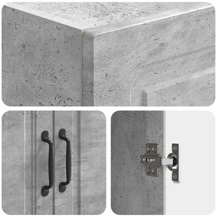 Skåpset 2 pcs Betonggrå 33 x 34,5 x 87 cm Konstruerat trä
