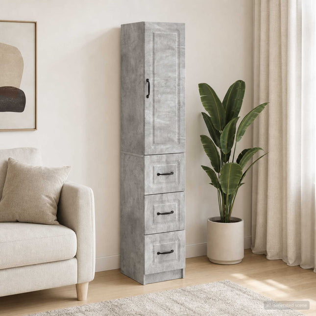 Skåpset 2 st 33 x 34,5 x 87 cm Konstruerat trä Betonggrå