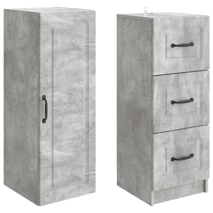Skåpset 2 pcs Betonggrå 33 x 34,5 x 87 cm Konstruerat trä