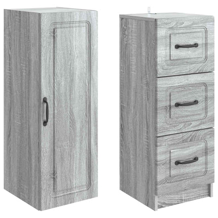 Skåpset 2 pcs Grå Sonoma 33 x 34,5 x 87 cm Konstruerat trä
