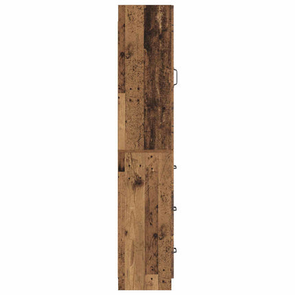 Skåpset 2 pcs Gammalt trä 33 x 34,5 x 87 cm Konstruerat trä