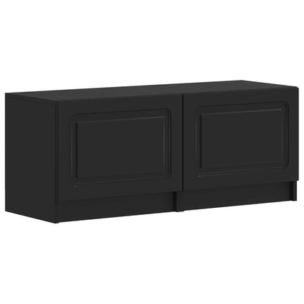 5-delars LED TV-bänk Svart Konstruerat trä