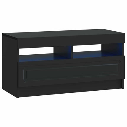 5-delars LED TV-bänk Svart Konstruerat trä