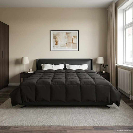 Sommar Duvet Quiltad Antracit 200 x 220 cm Mikrofiber