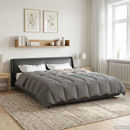 Sommar Duvet Quiltad Ljusgrå 200 x 220 cm Mikrofiber