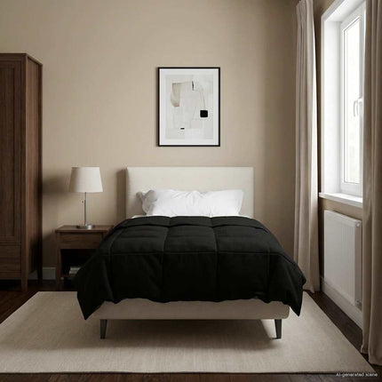 Sommar Duvet Quiltad Svart 155 x 200 cm Mikrofiber