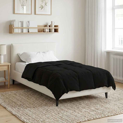 Sommar Duvet Quiltad Svart 135 x 220 cm Mikrofiber