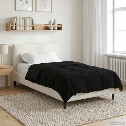 Sommar Duvet Quiltad Svart 140 x 220 cm Mikrofiber
