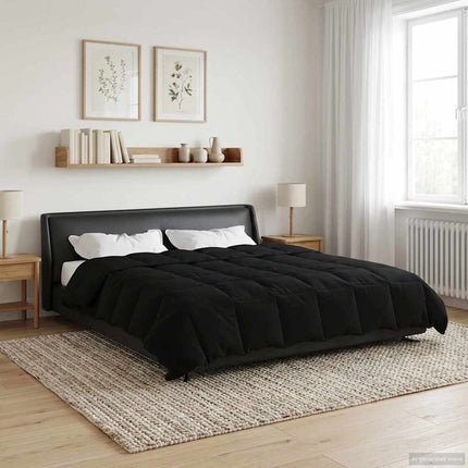 Sommar Duvet Quiltad Svart 220 x 240 cm Mikrofiber