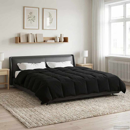 Sommar Duvet Quiltad Svart 220 x 260 cm Mikrofiber