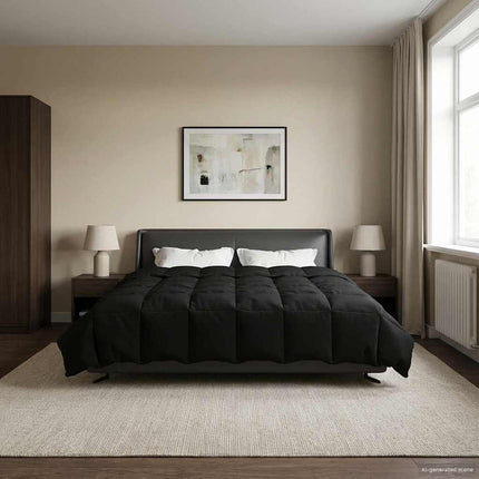 Sommar Duvet Quiltad Svart 240 x 260 cm Mikrofiber