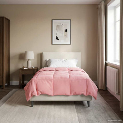 Sommar Duvet Quiltad Rosa 155 x 200 cm Mikrofiber