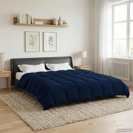 Sommar Duvet Quiltad Mörkblå 200 x 200 cm Mikrofiber