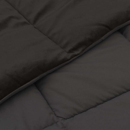 Full Års-Duvet Quiltad Antracit 220 x 260 cm Mikrofiber