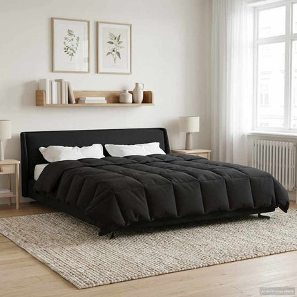 Full Års-Duvet Quiltad Antracit 220 x 260 cm Mikrofiber
