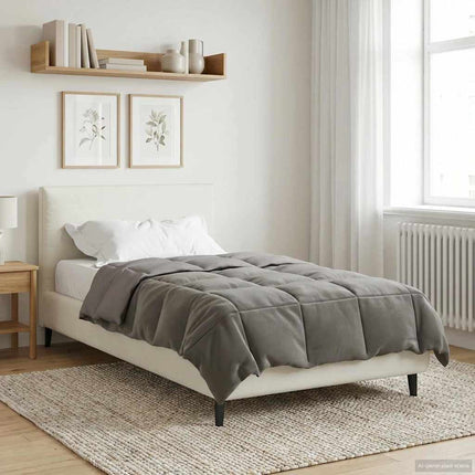 Full Års-Duvet Quiltad Ljusgrå 140 x 200 cm Mikrofiber