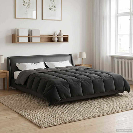 Full Års-Duvet Quiltad Ljusgrå 200 x 240 cm Mikrofiber
