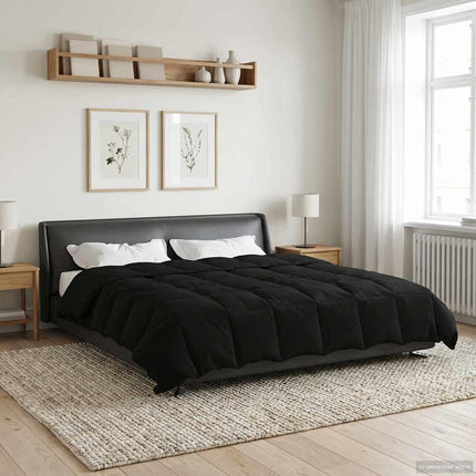Full Års-Duvet Quiltad Svart 200 x 200 cm Mikrofiber