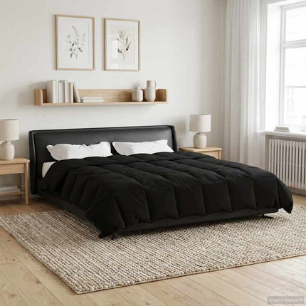 Full Års-Duvet Quiltad Svart 200 x 240 cm Mikrofiber