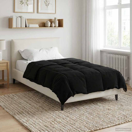 Full Års-Duvet Quiltad Svart 155 x 220 cm Mikrofiber