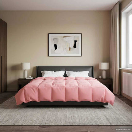 Full Års-Duvet Quiltad Rosa 200 x 200 cm Mikrofiber