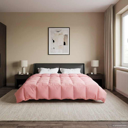 Full Års-Duvet Quiltad Rosa 240 x 260 cm Mikrofiber
