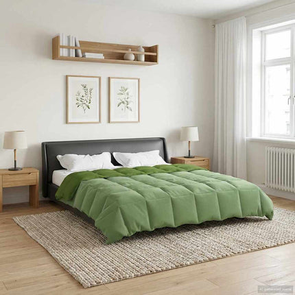 Full Års-Duvet Quiltad Grön 200 x 240 cm Mikrofiber