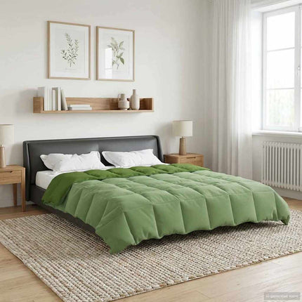 Full Års-Duvet Quiltad Grön 240 x 260 cm Mikrofiber