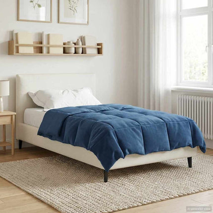 Full Års-Duvet Quiltad Mörkblå 135 x 200 cm Mikrofiber