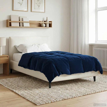 Full Års-Duvet Quiltad Mörkblå 140 x 200 cm Mikrofiber