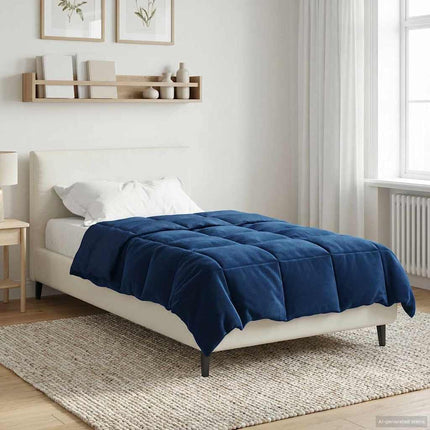 Full Års-Duvet Quiltad Mörkblå 135 x 220 cm Mikrofiber