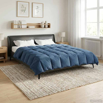 Full Års-Duvet Quiltad Mörkblå 200 x 220 cm Mikrofiber