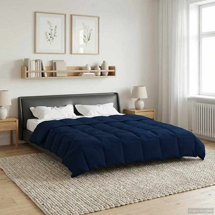 Full Års-Duvet Quiltad Mörkblå 220 x 240 cm Mikrofiber