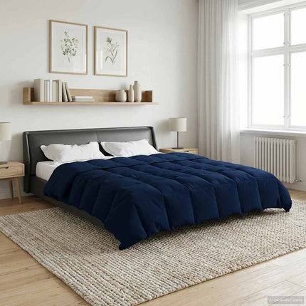 Full Års-Duvet Quiltad Mörkblå 220 x 260 cm Mikrofiber